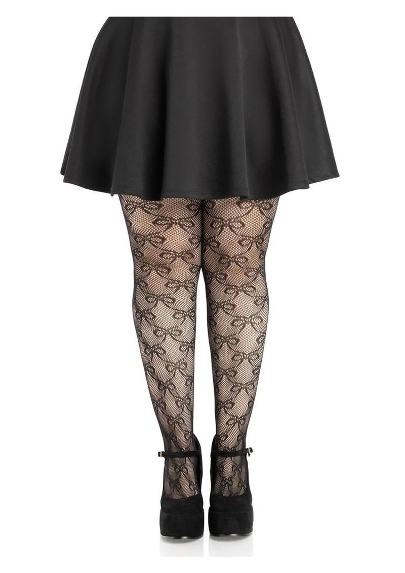 Leg Avenue Bow Net Tights - 1x/2x