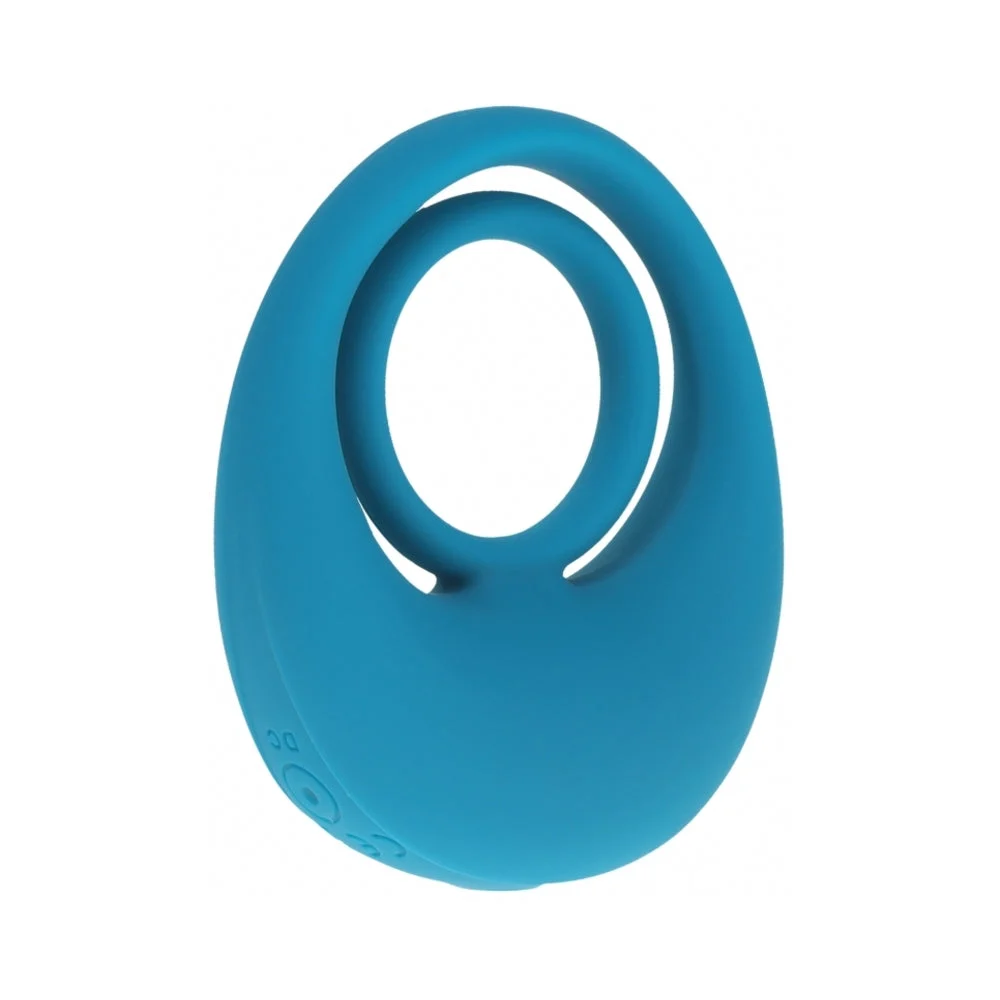 LEVELZ Vibrating Liquid Silicone Cock & Ball Ring Teal