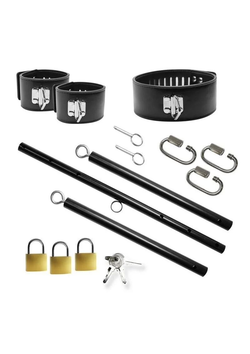 Master Series Dominion Bar Stainless Steele Spreader Bar with Collar and Restraints