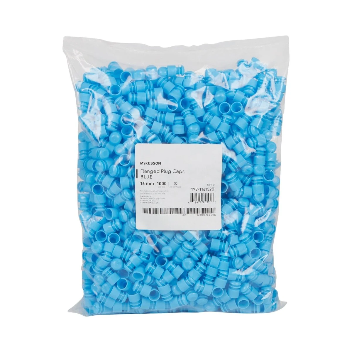 McKesson Blue Tube Closure For Use With 16 Mm Blood Drawing Tubes