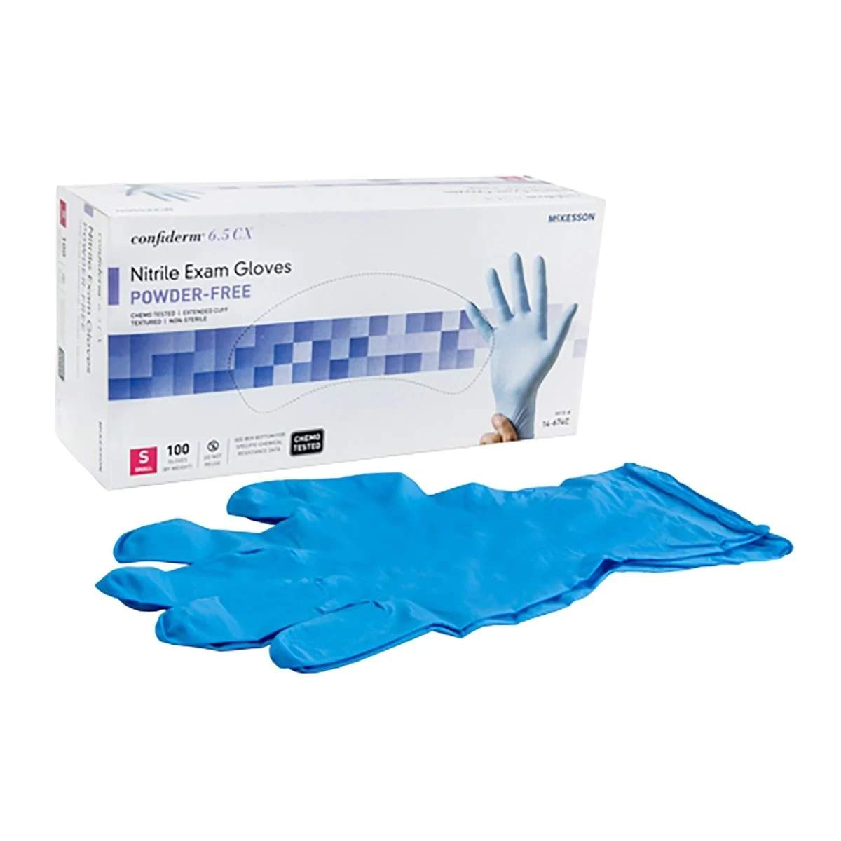 McKesson Confiderm 6.5CX Extended Cuff Nitrile Exam Gloves