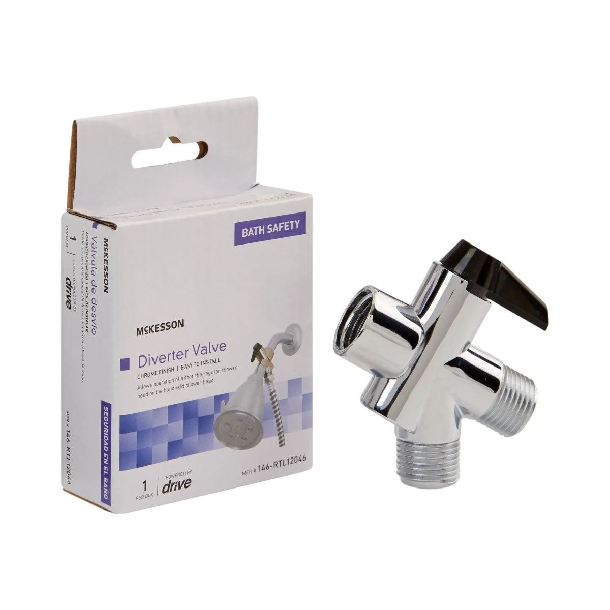 McKesson Diverter Valve For Handheld Shower Spray Or Shower Massager