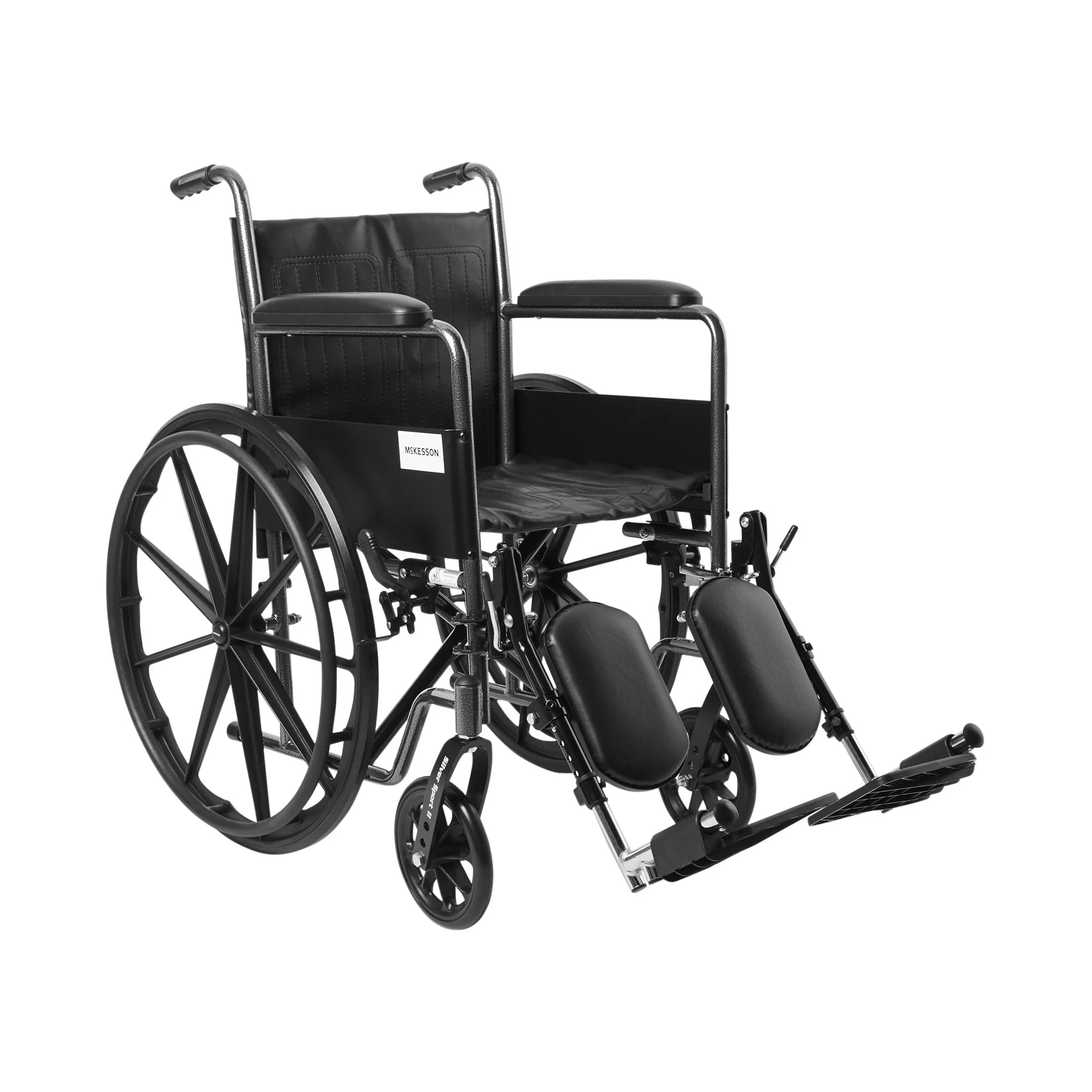 McKesson Dual Axle Wheelchair Full Length Arm Swing-Away Elevating Footrest