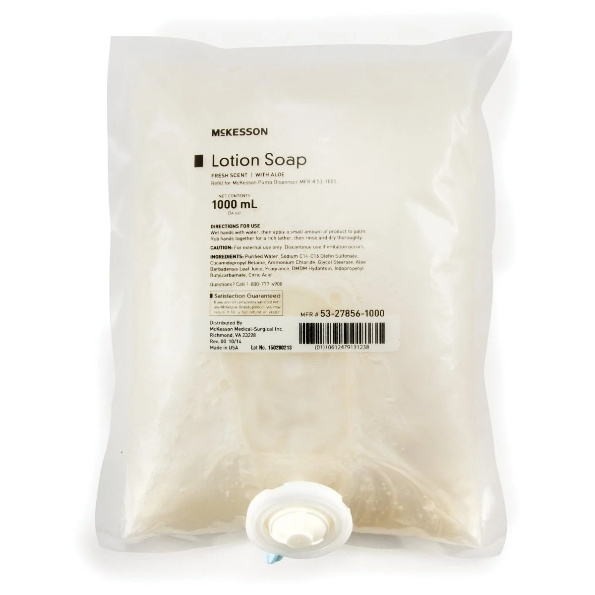 McKesson Lotion Soap, 1,000ml Refill Bag, Fresh Scent