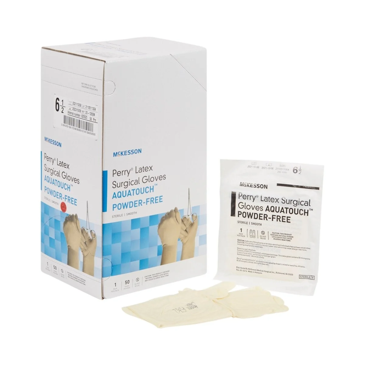 Mckesson Perry Performance Plus Aquatouch Latex Surgical Gloves
