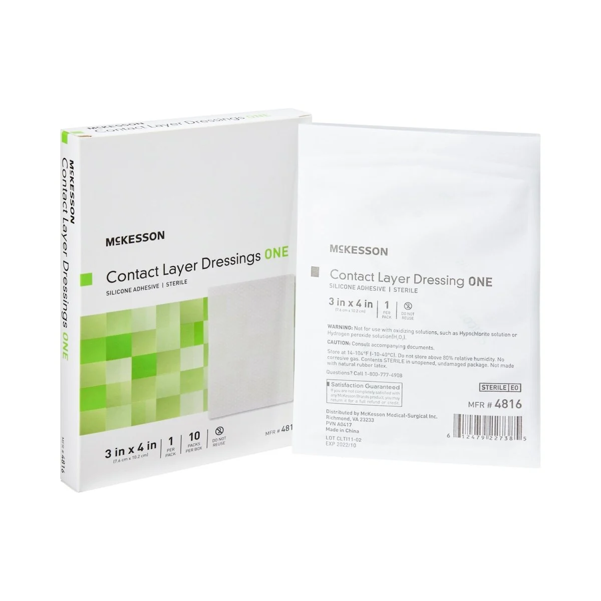 McKesson Silicone Wound Contact Layer Dressing, 3 x 4 Inch
