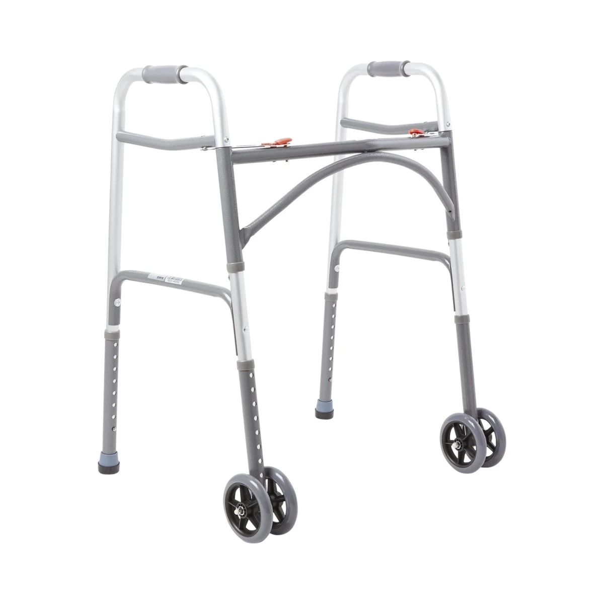 McKesson Steel Bariatric Folding Walker with Wheels, 32 – 39 Inch Height