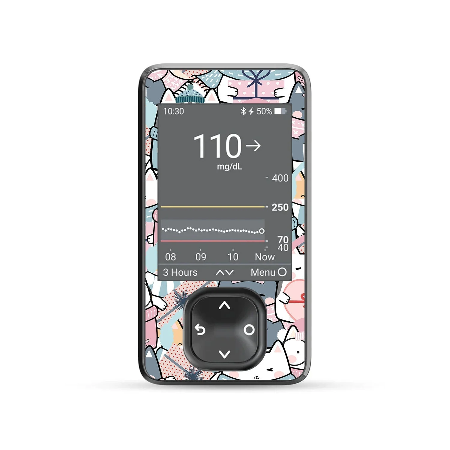 Meowy Christmas DEXCOM G7 and Stelo and G6 Touchscreen Receiver Sticker