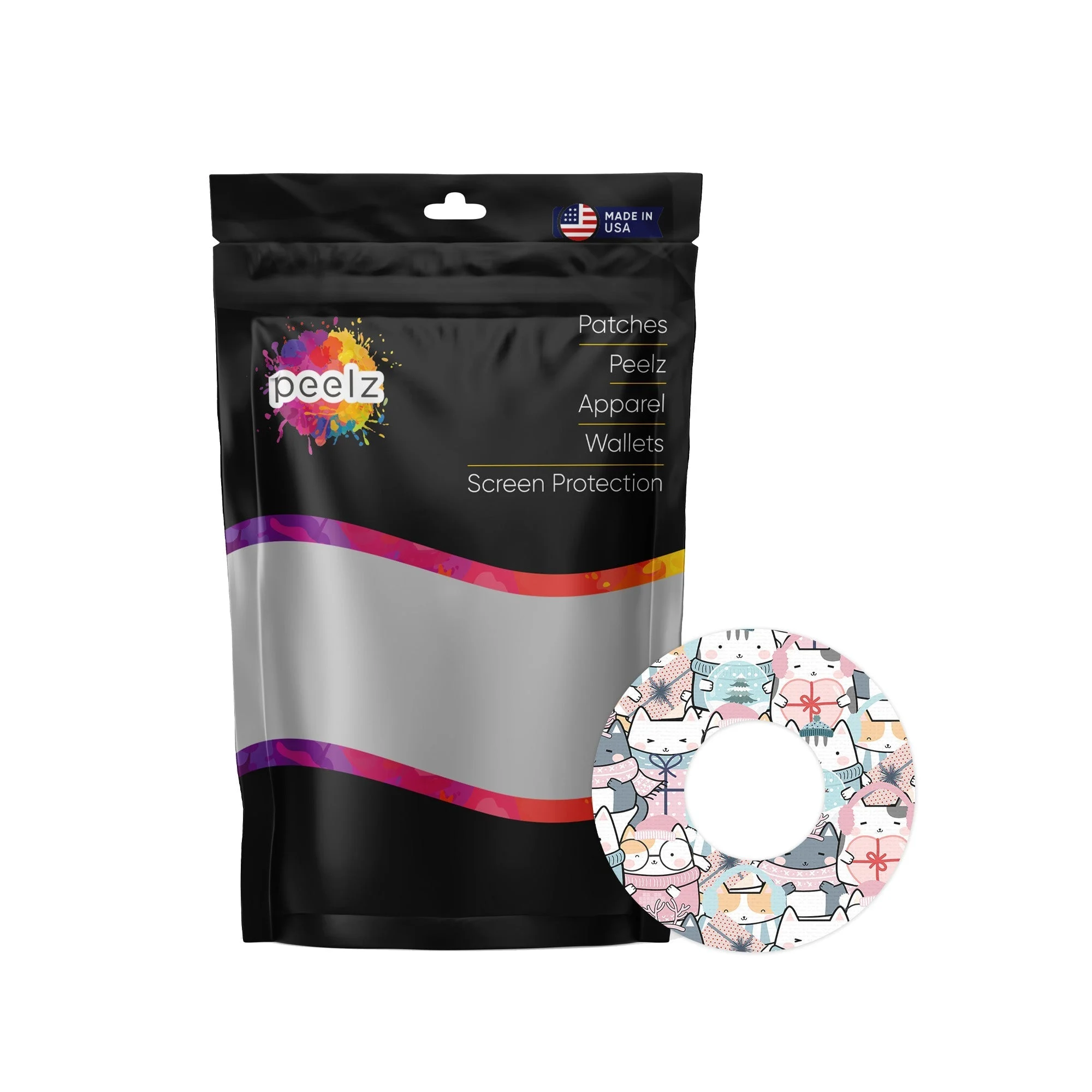 Meowy Christmas PatchTape Designed for the FreeStyle Libre 2