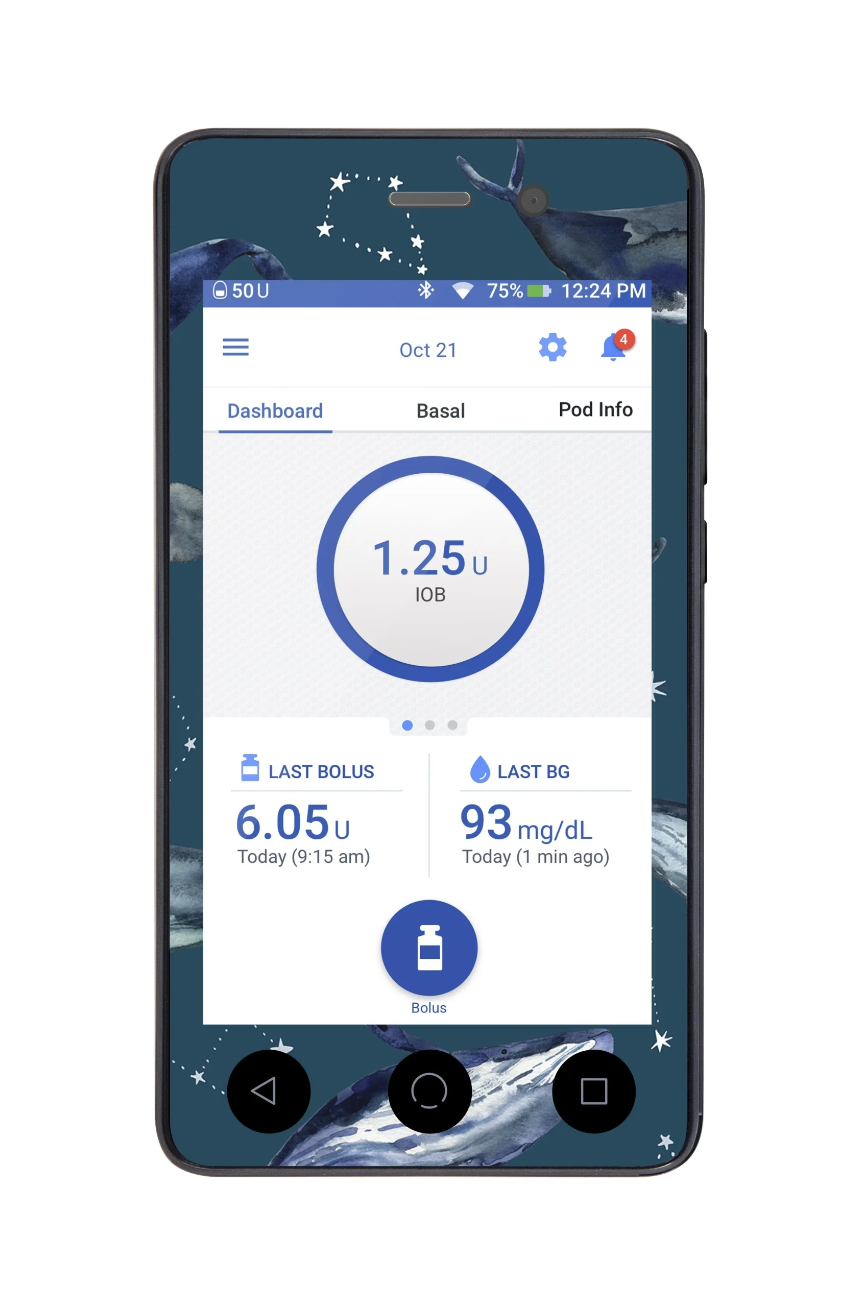 Midnight Whales Sticker for Omnipod DASH PDM – Pump Peelz