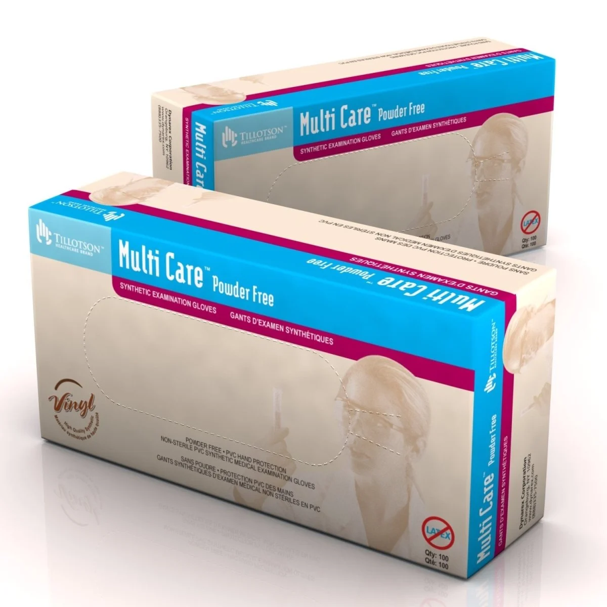Multicare Vinyl Standard Cuff Length Exam Glove, Ivory