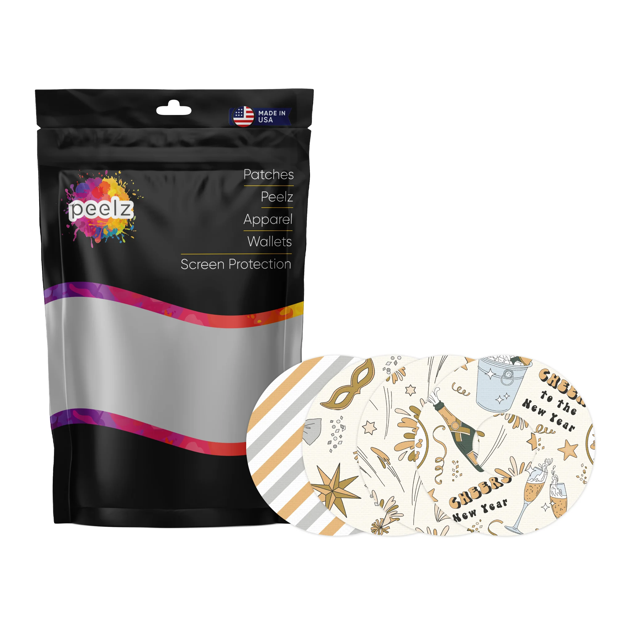 New Year's Variety Patch Tape Designed for the FreeStyle Libre 3 Plus & Lingo