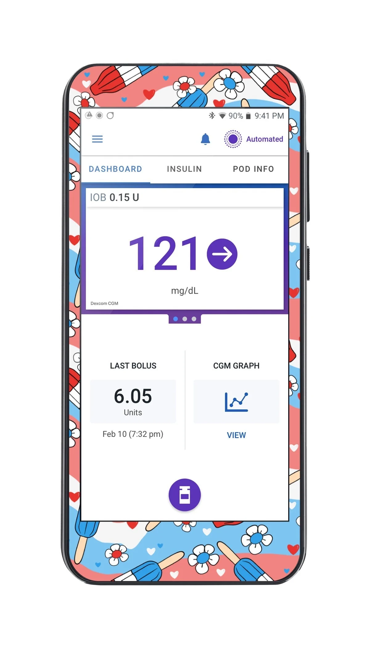 Patriotic Popsicles Sticker for Omnipod 5 Controller – Pump Peelz