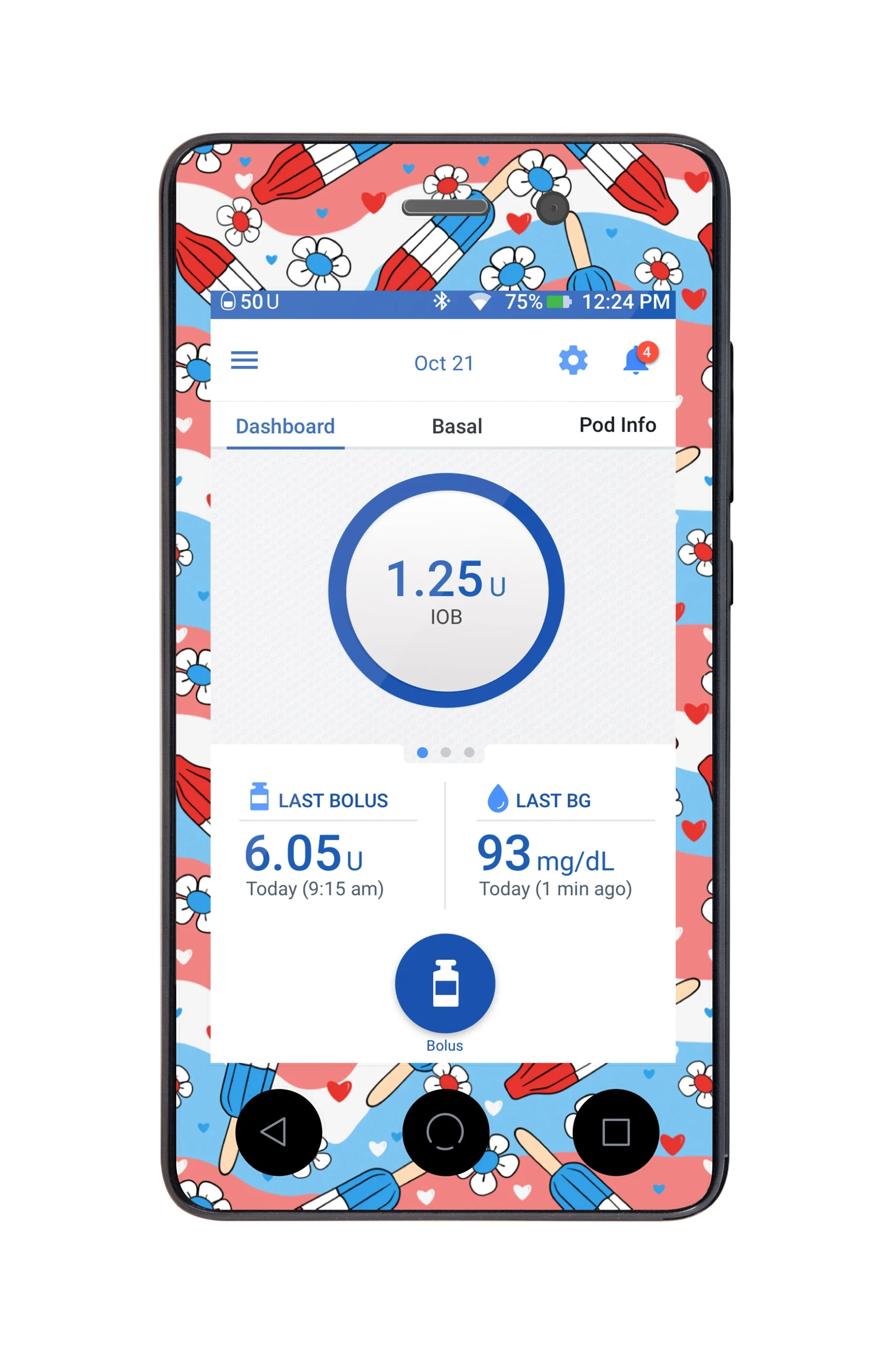 Patriotic Popsicles Sticker for Omnipod DASH PDM – Pump Peelz