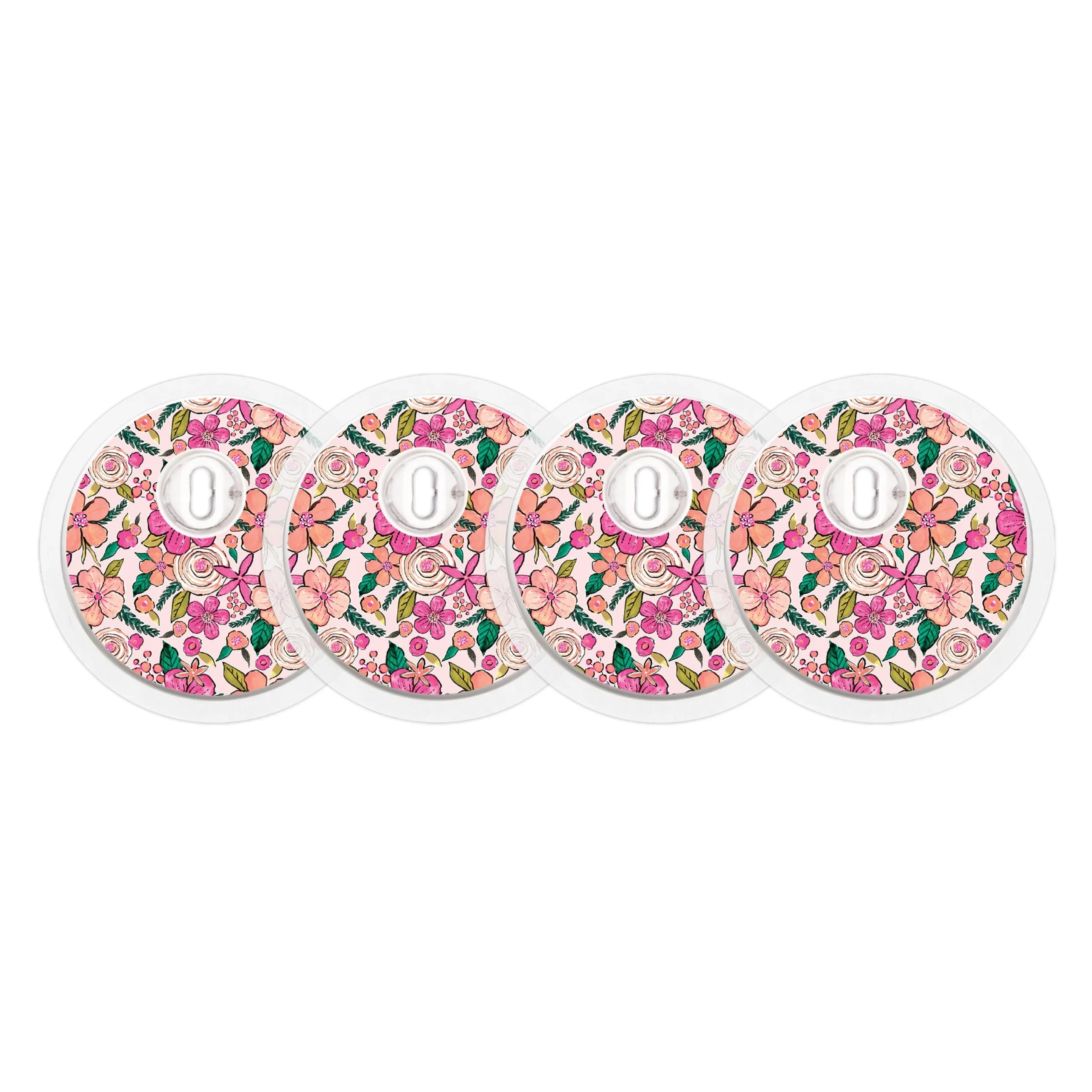 Peach Floral Sticker Designed for the FreeStyle Libre 3 Plus & LingoSensor