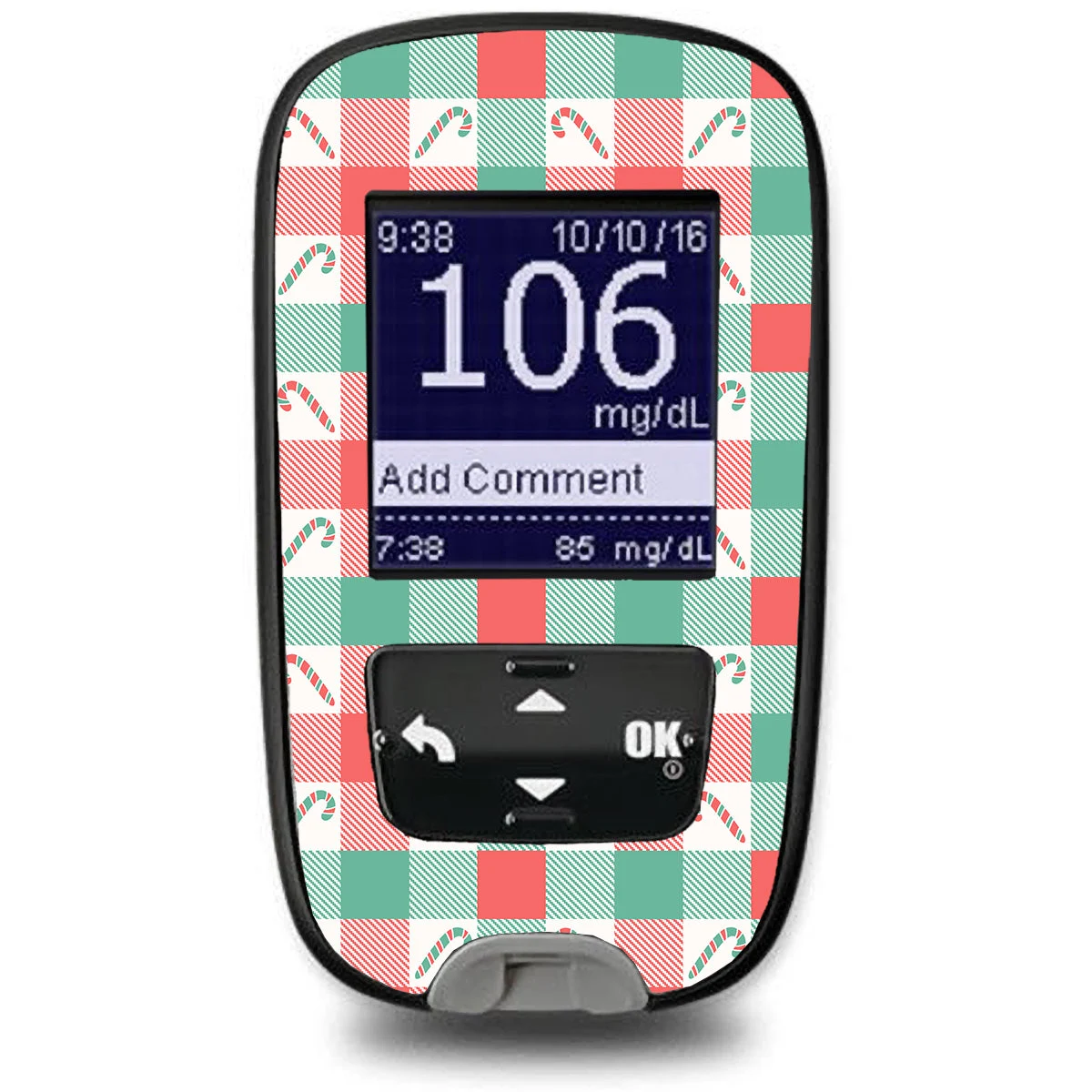 Peppermint Plaid Accu-Chek Guide Glucometer Sticker - Pump Peelz
