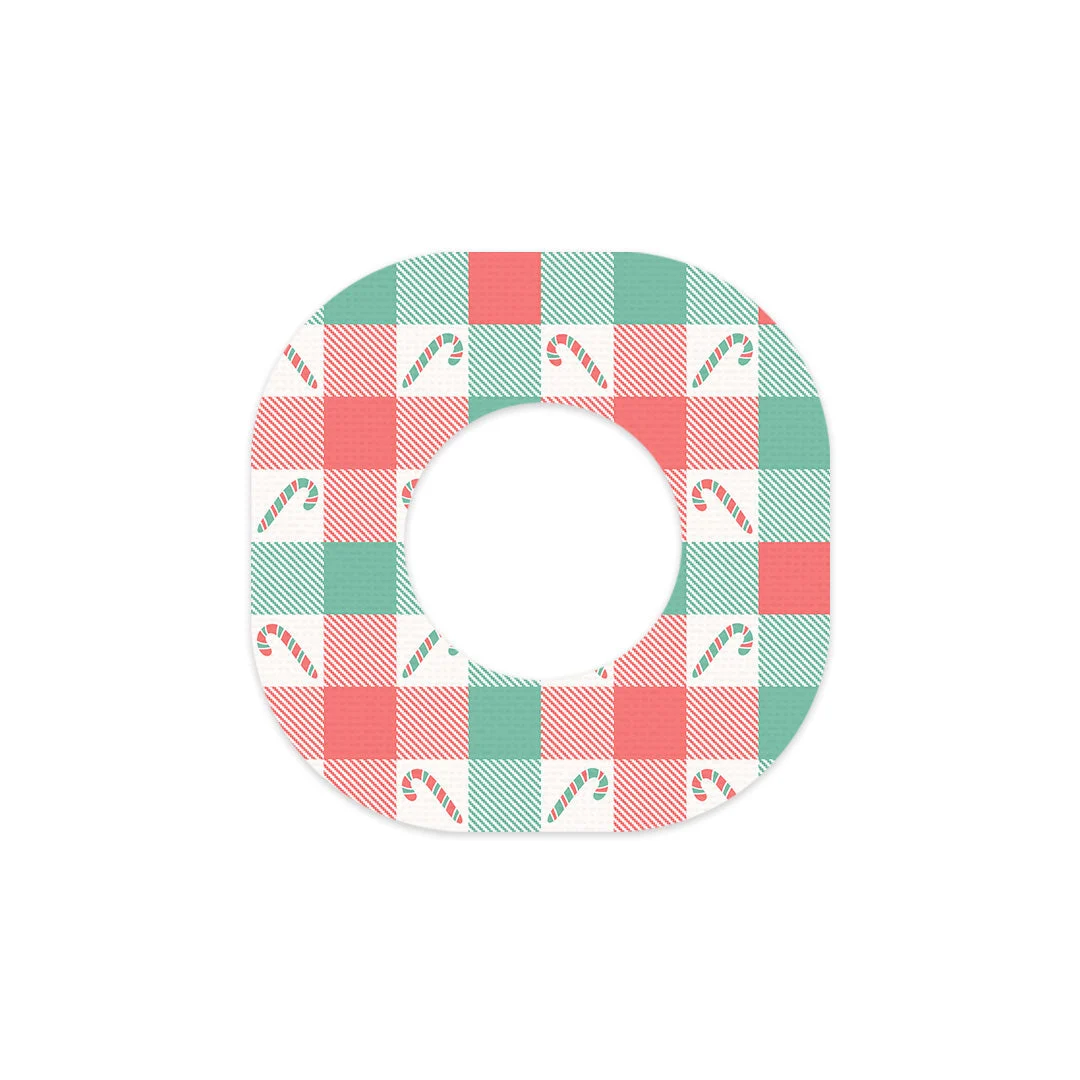 Peppermint Plaid Dexcom G7 and Stelo Patch Tape - Pump Peelz