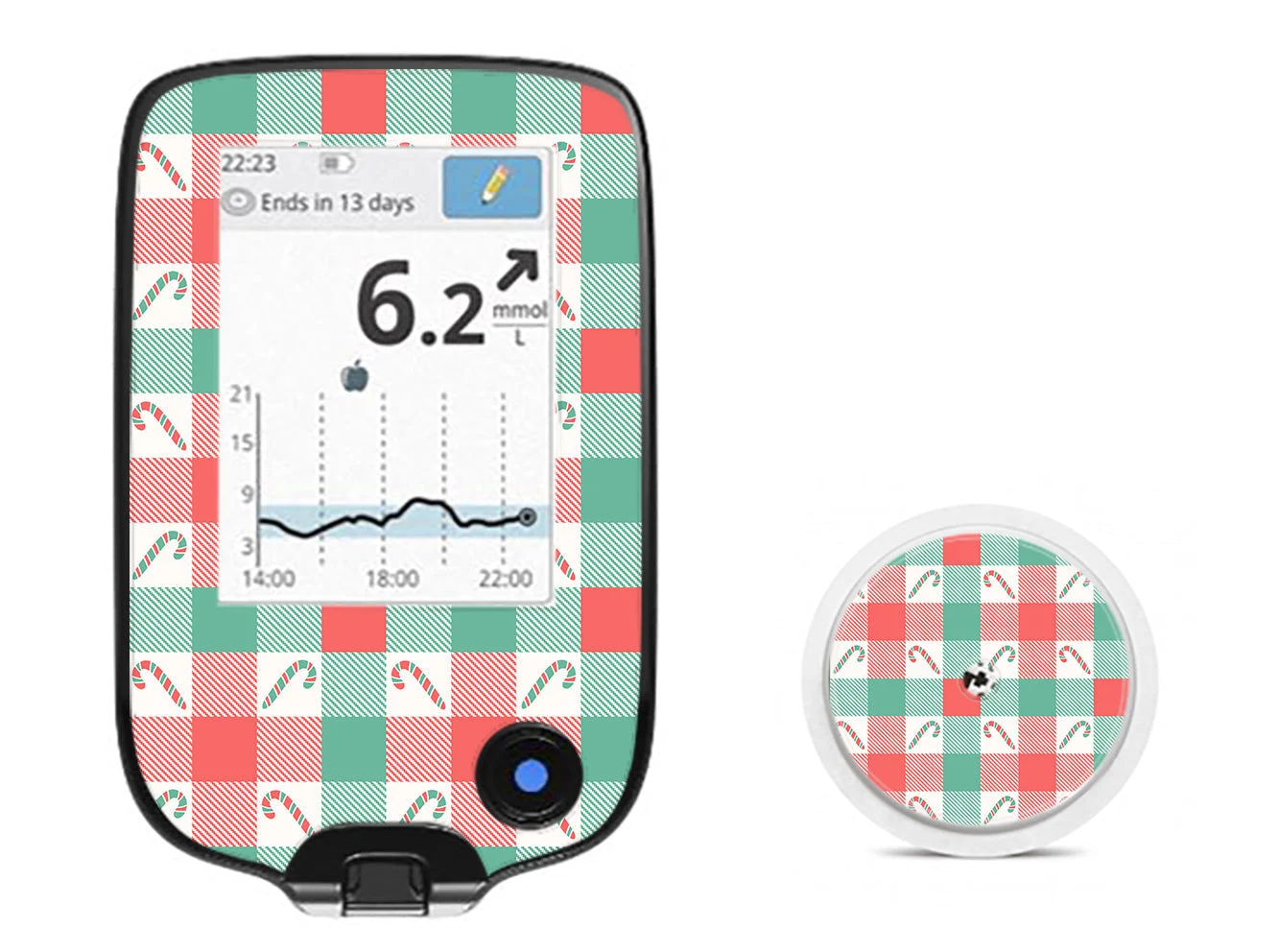 Peppermint Plaid Freestyle Libre 2 Sticker - Pump Peelz