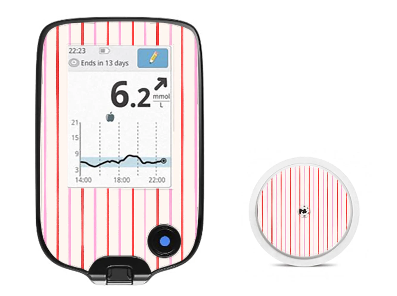 Peppermint Stripes Freestyle Libre 2 Sticker - Pump Peelz