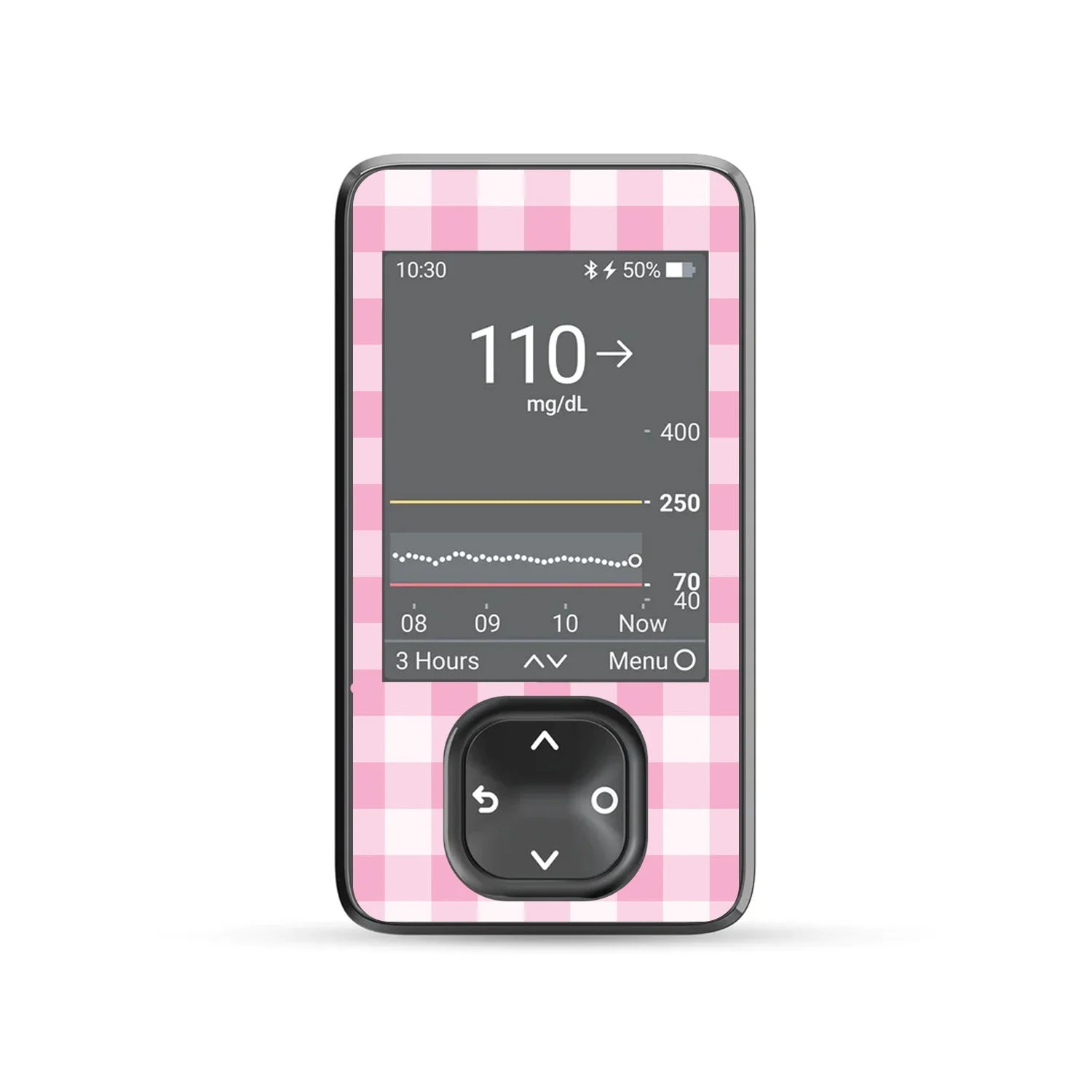 Pink Plaid DEXCOM G7 and Stelo and G6 Receiver Sticker