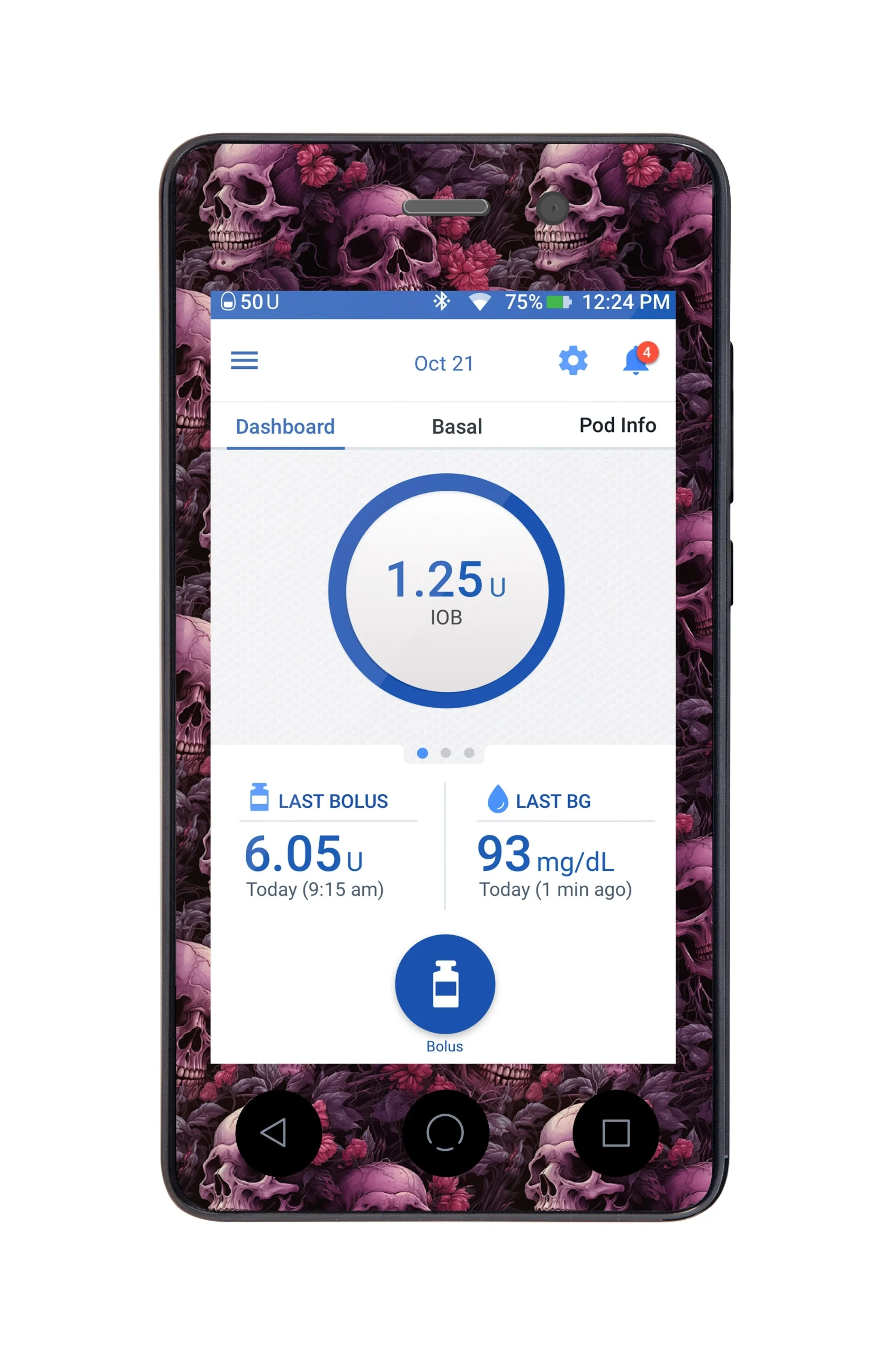 Pink Skulls Sticker for Omnipod DASH PDM – Pump Peelz