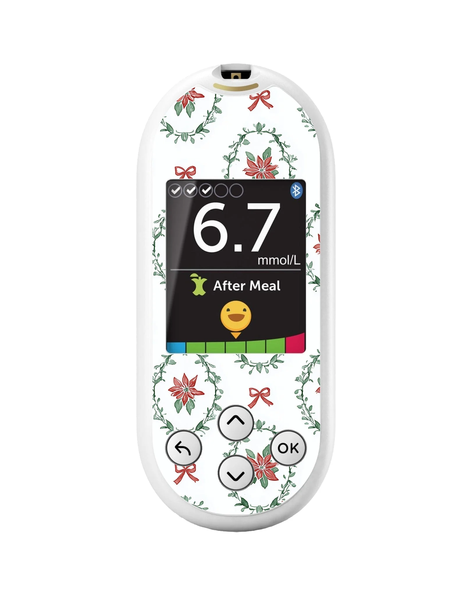 Poinsettia Parade OneTouch Verio Reflect Glucometer - Pump Peelz