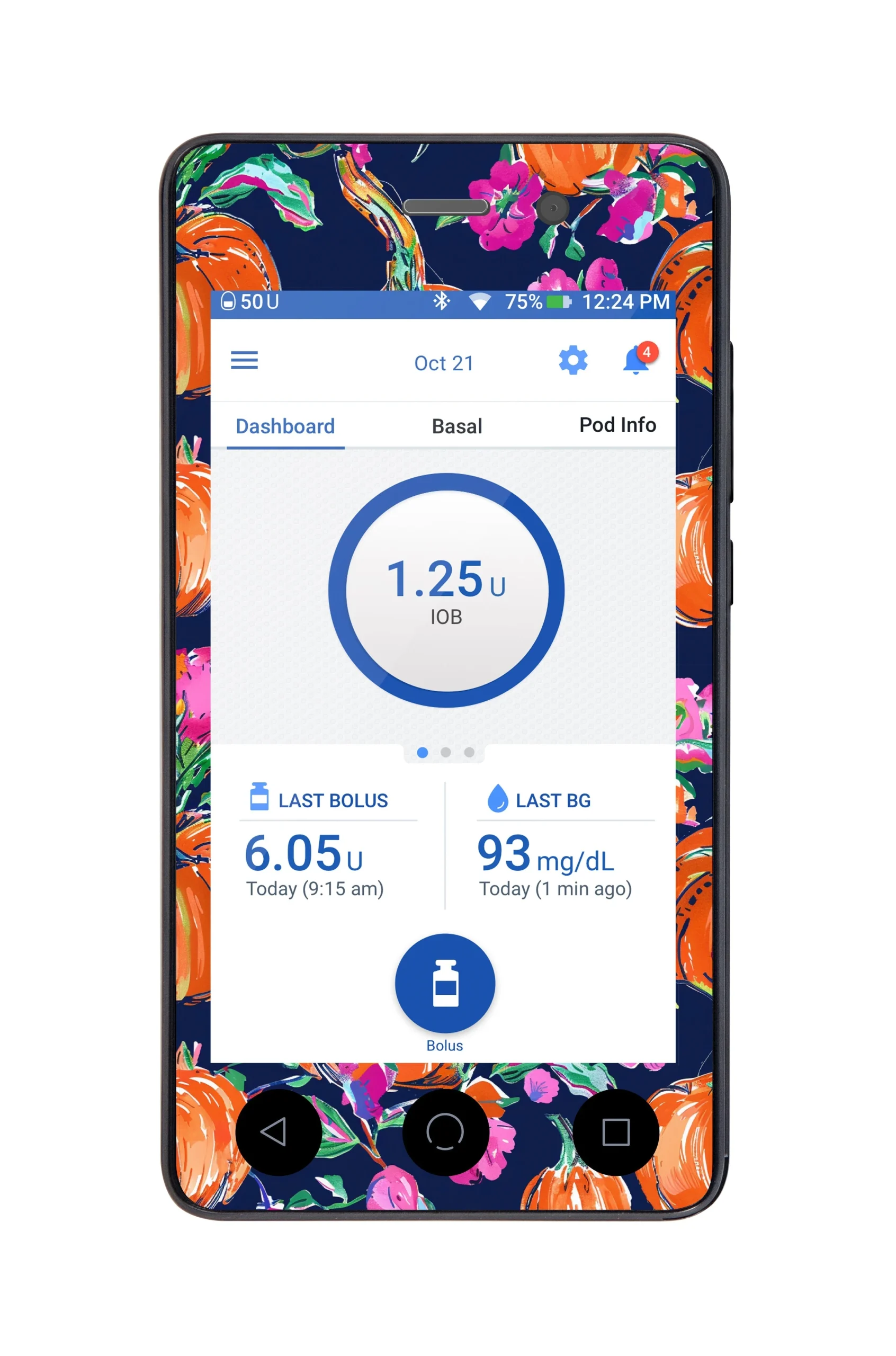 Preppy Pumpkin Sticker for Omnipod DASH PDM – Pump Peelz