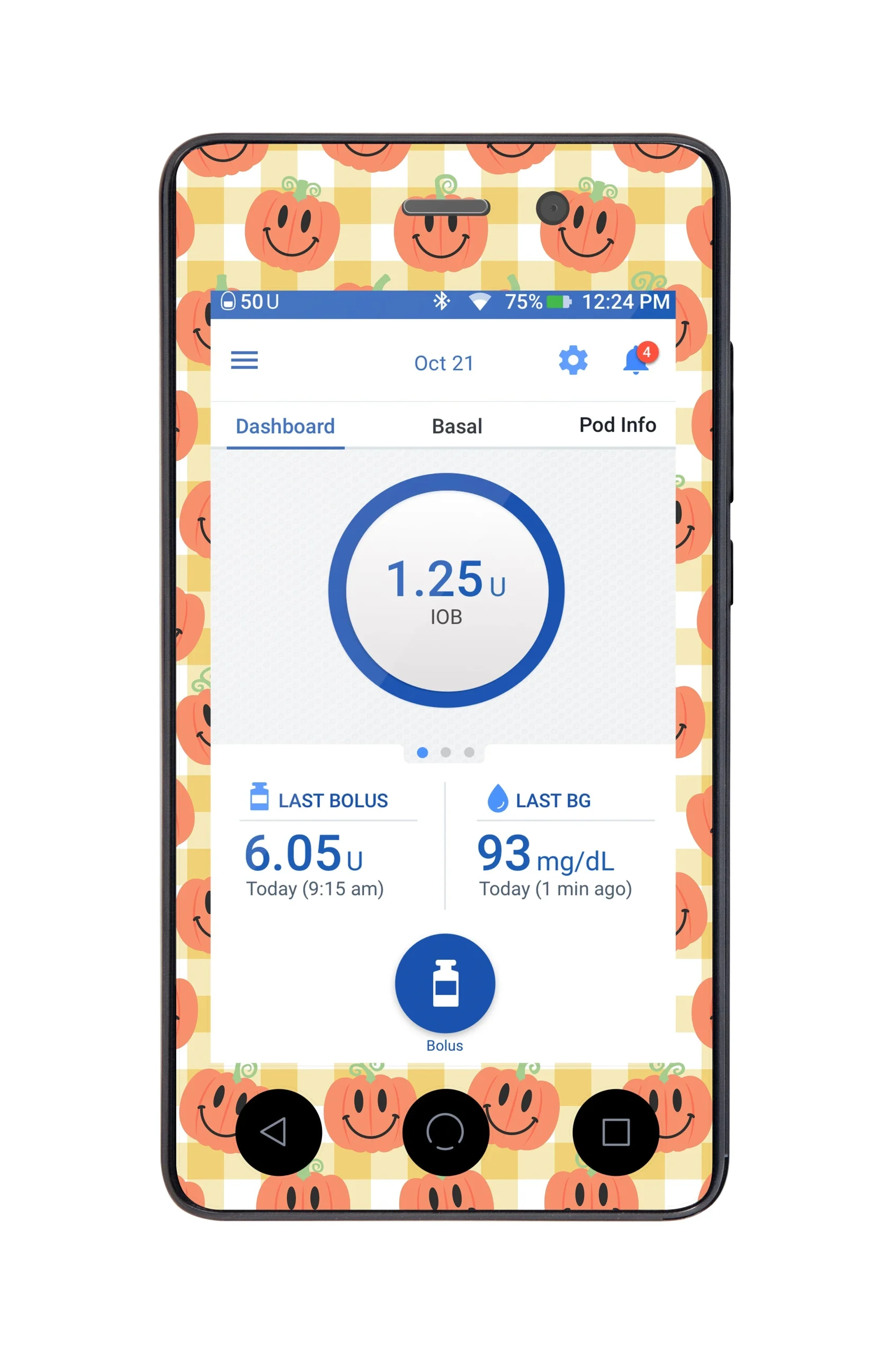 Pumpkin Smilies Sticker for Omnipod DASH PDM – Pump Peelz