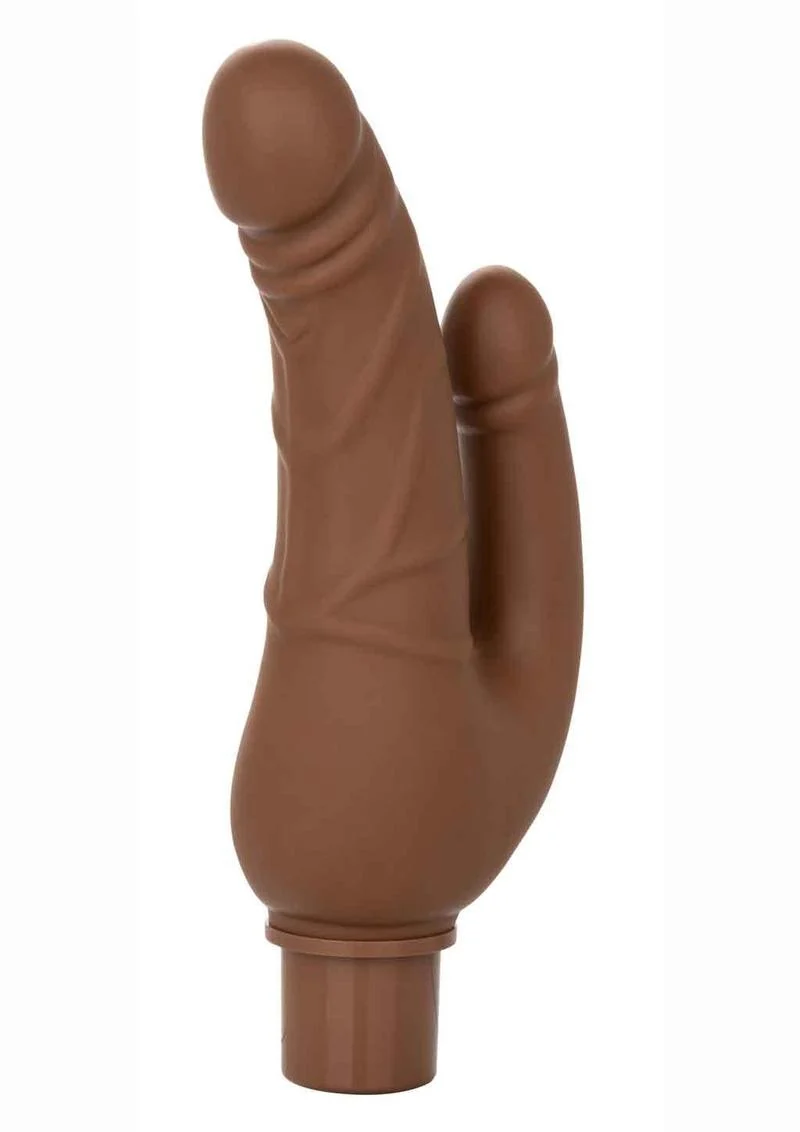 Rechargeable Power Stud Over and Under Silicone Vibrating Double Dong