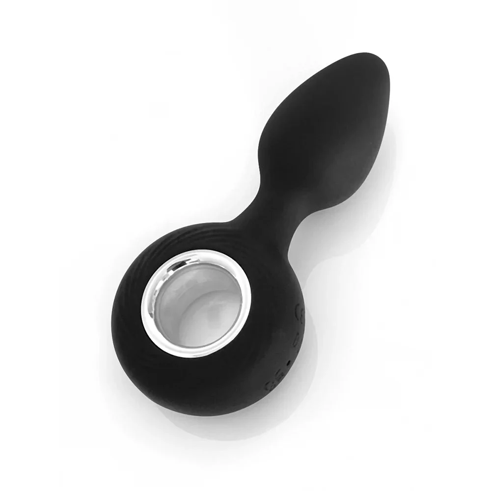Rechargeable Silicone Vibrating Butt Plug Black