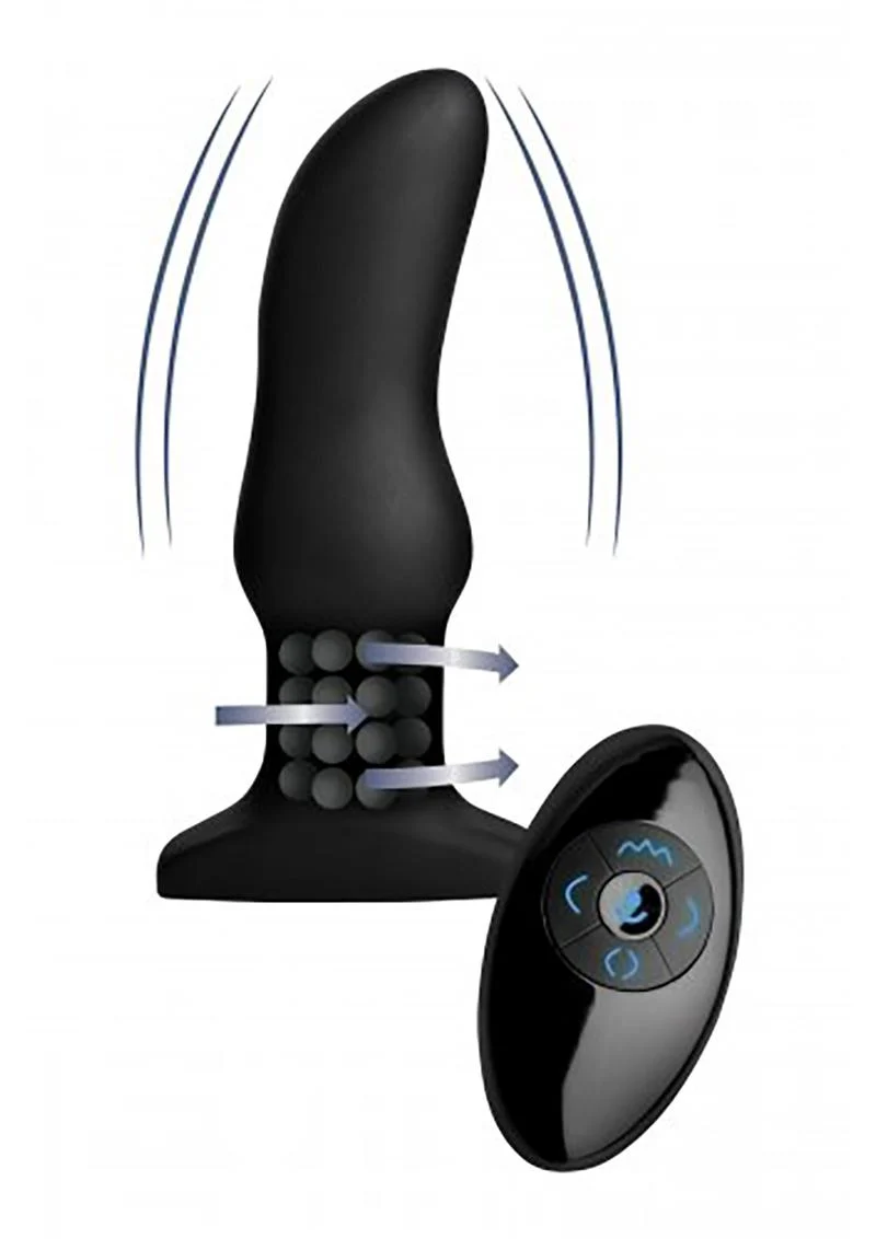 Rimmers Model M Rechargeable Silicone Curved Rimming Plug with Remote Control