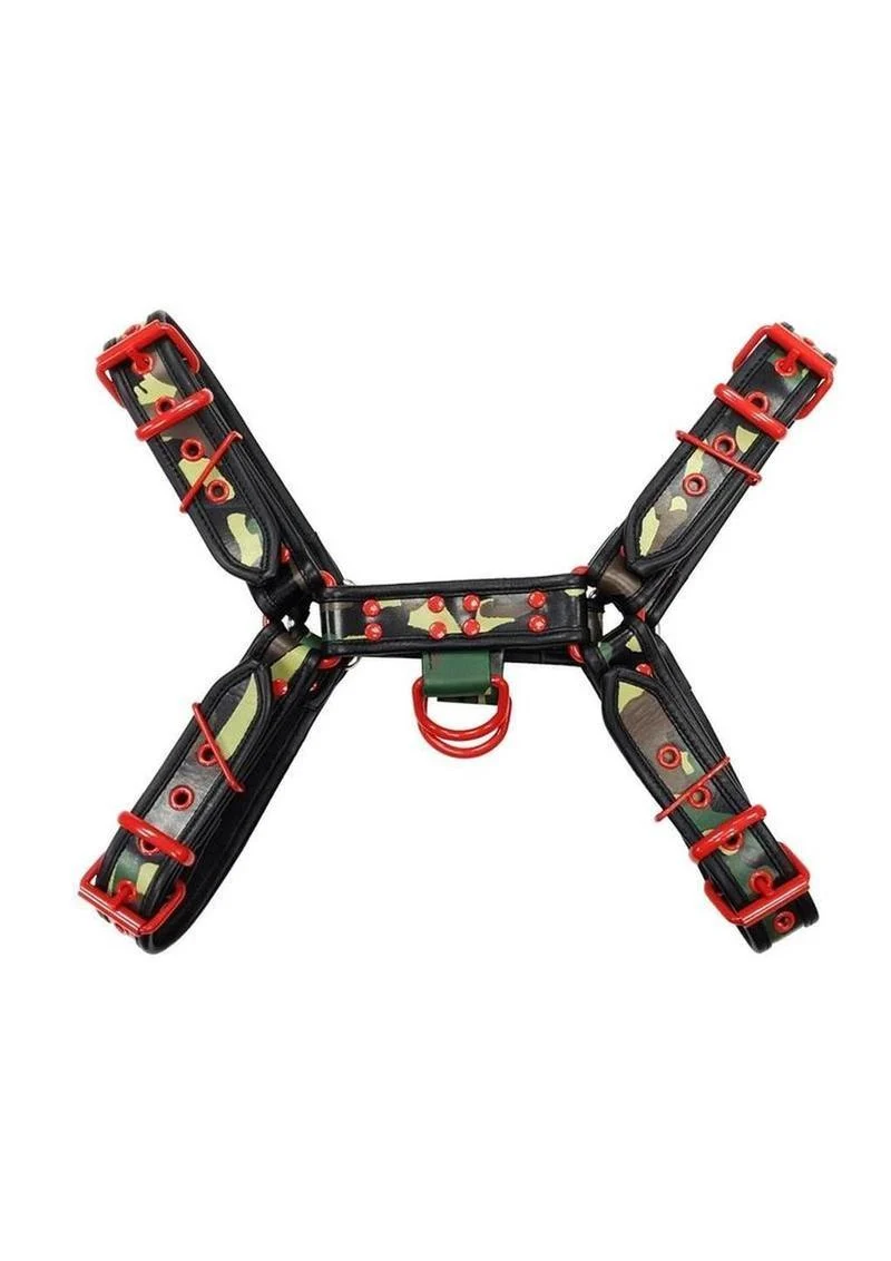 Rouge Harness Camo with Red Accessories