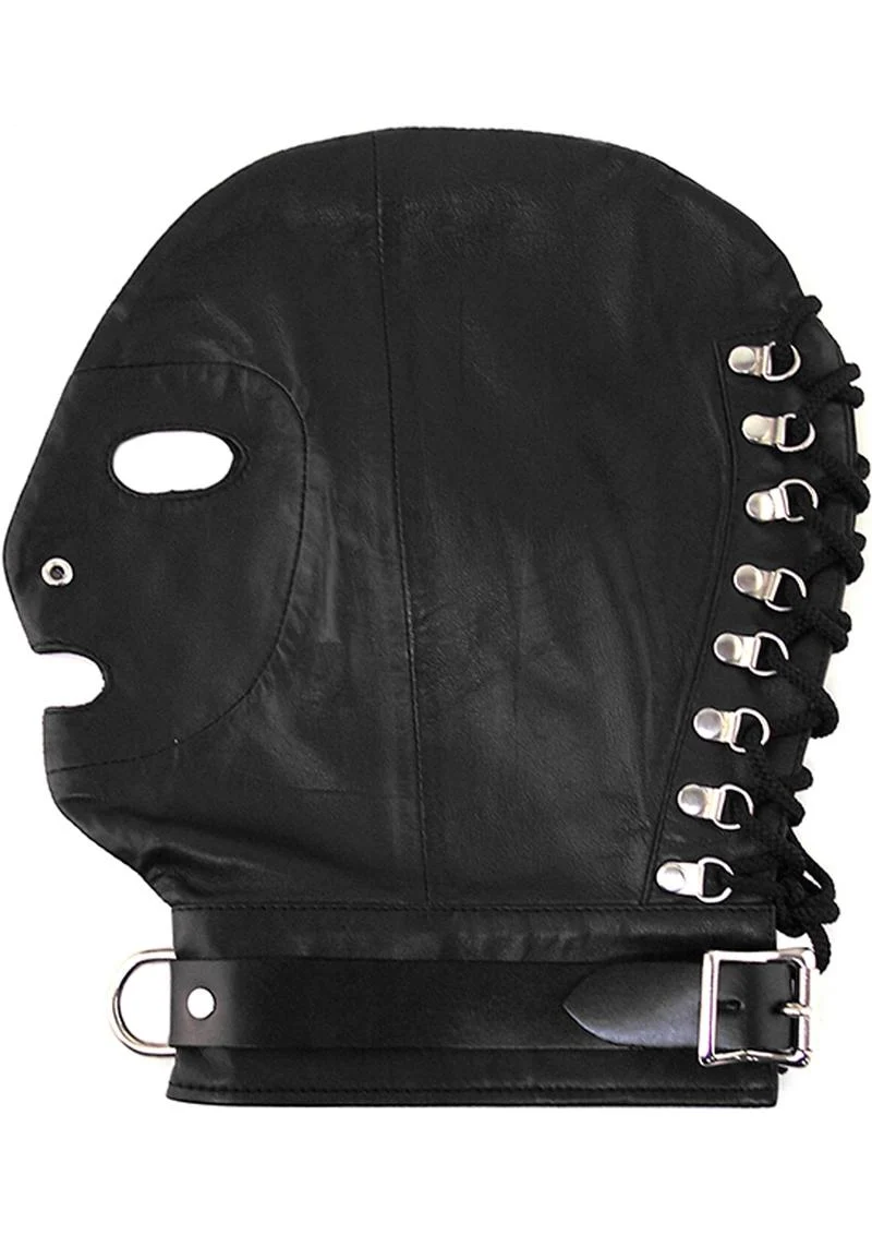 Rouge Leather Mask with D Ring and Lock Strap