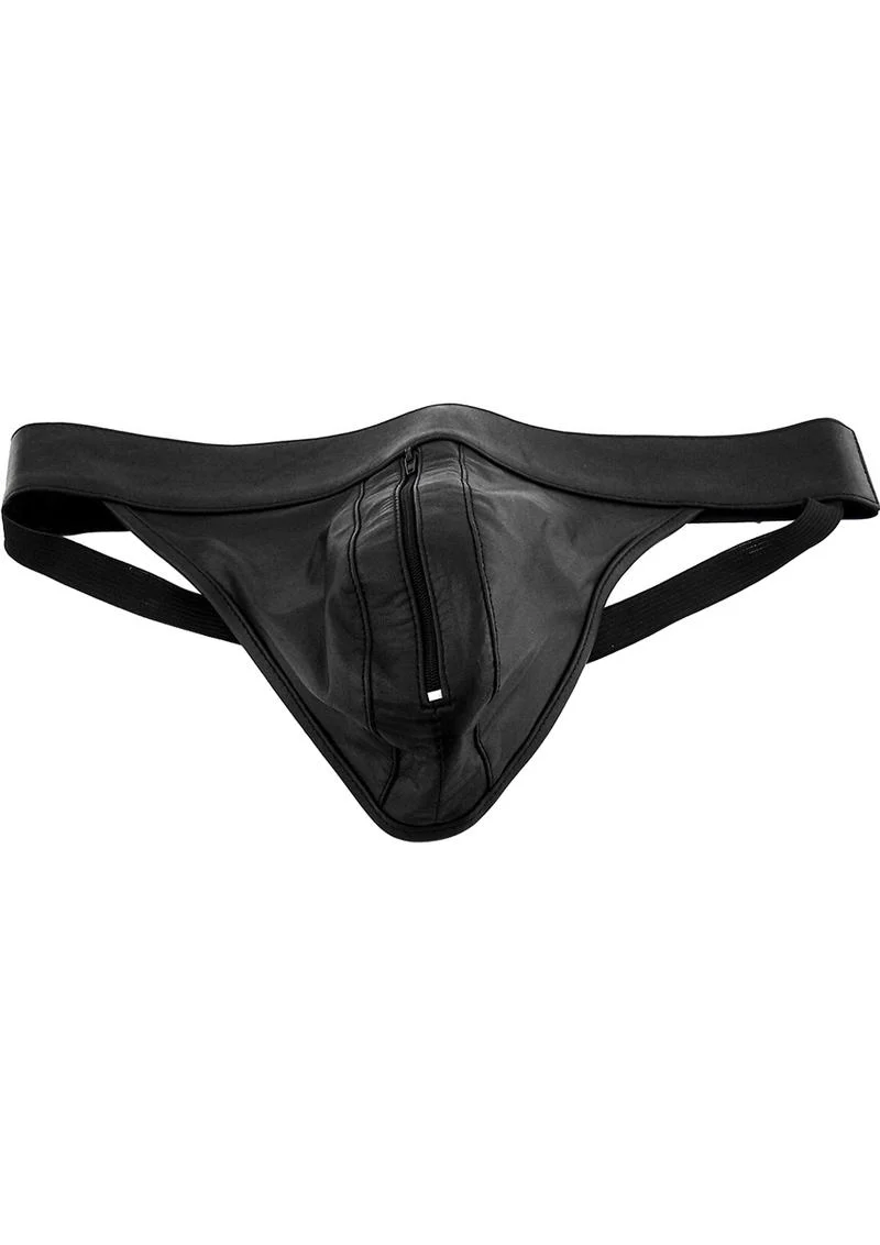 Rouge Leather Zip Jocks