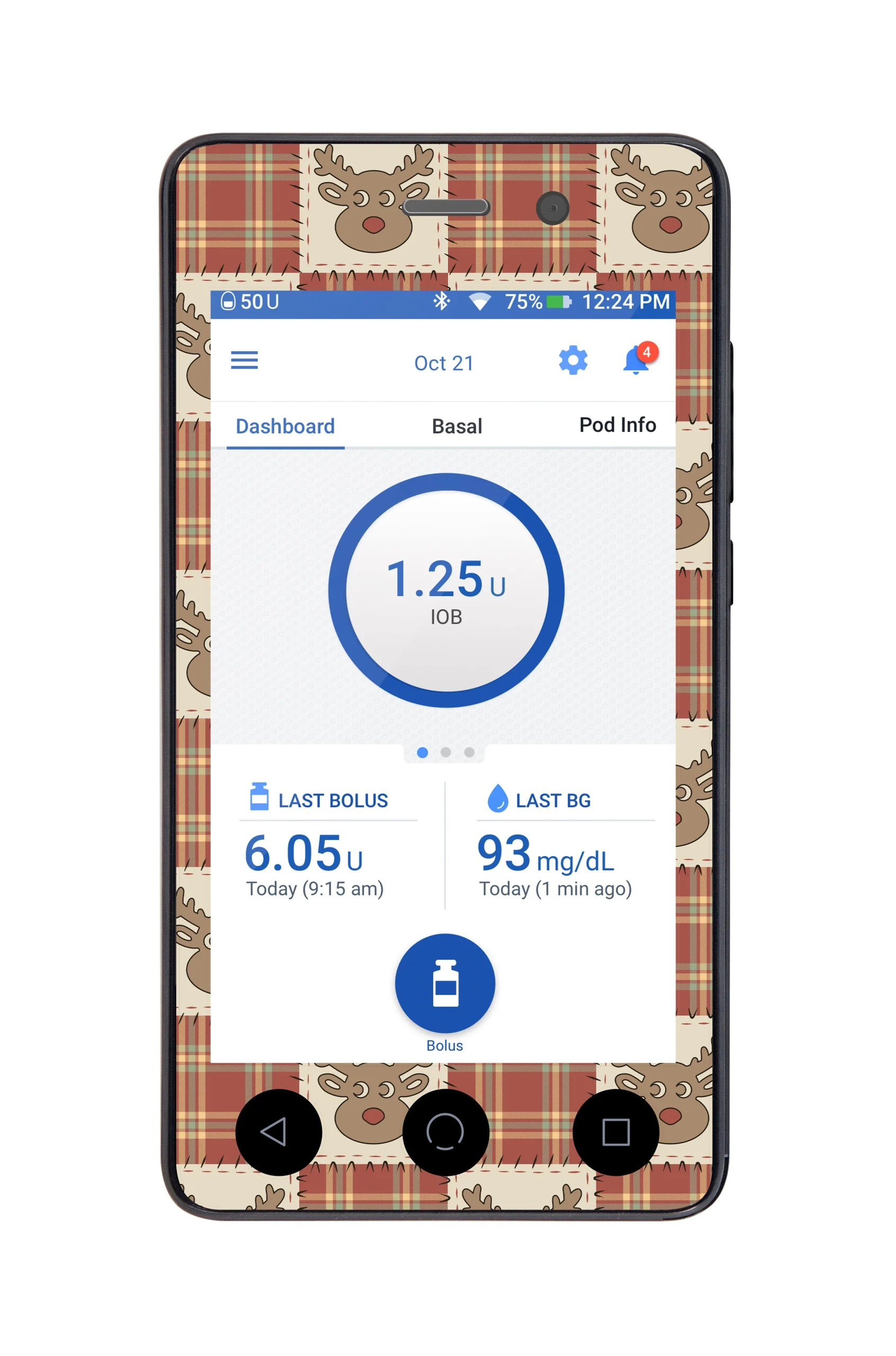Rustic Reindeer Sticker for Omnipod DASH PDM – Pump Peelz