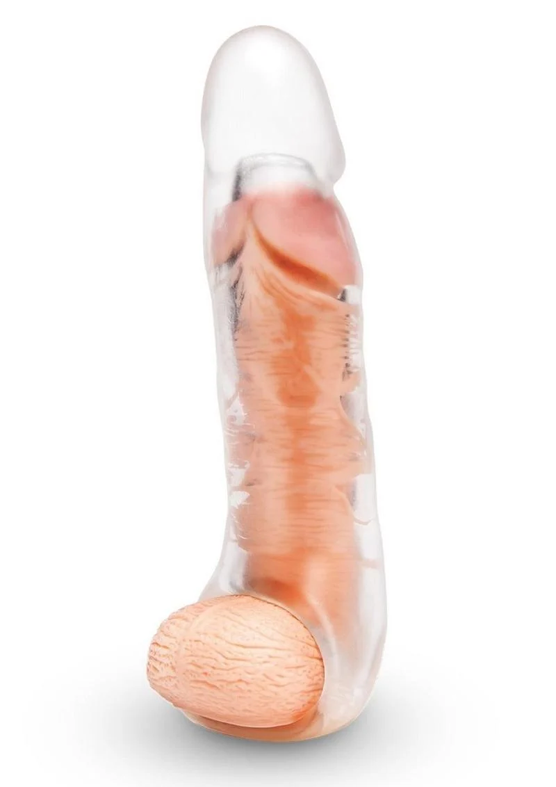 Size Up Extra Girthy Clear View Penis Extender with Ball Loop