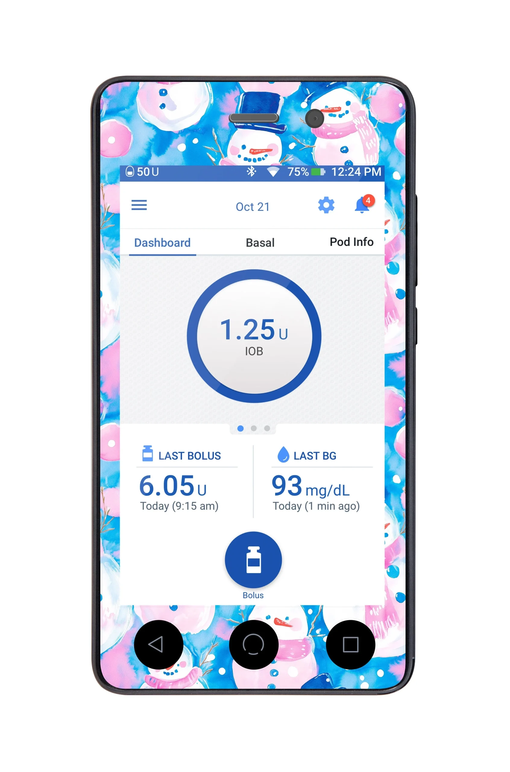 Snowman Sticker for Omnipod DASH PDM – Pump Peelz