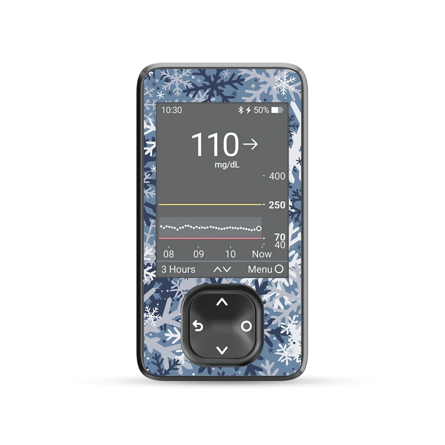 Snowy Camo DEXCOM G7 and Stelo and G6 Touchscreen Receiver Sticker