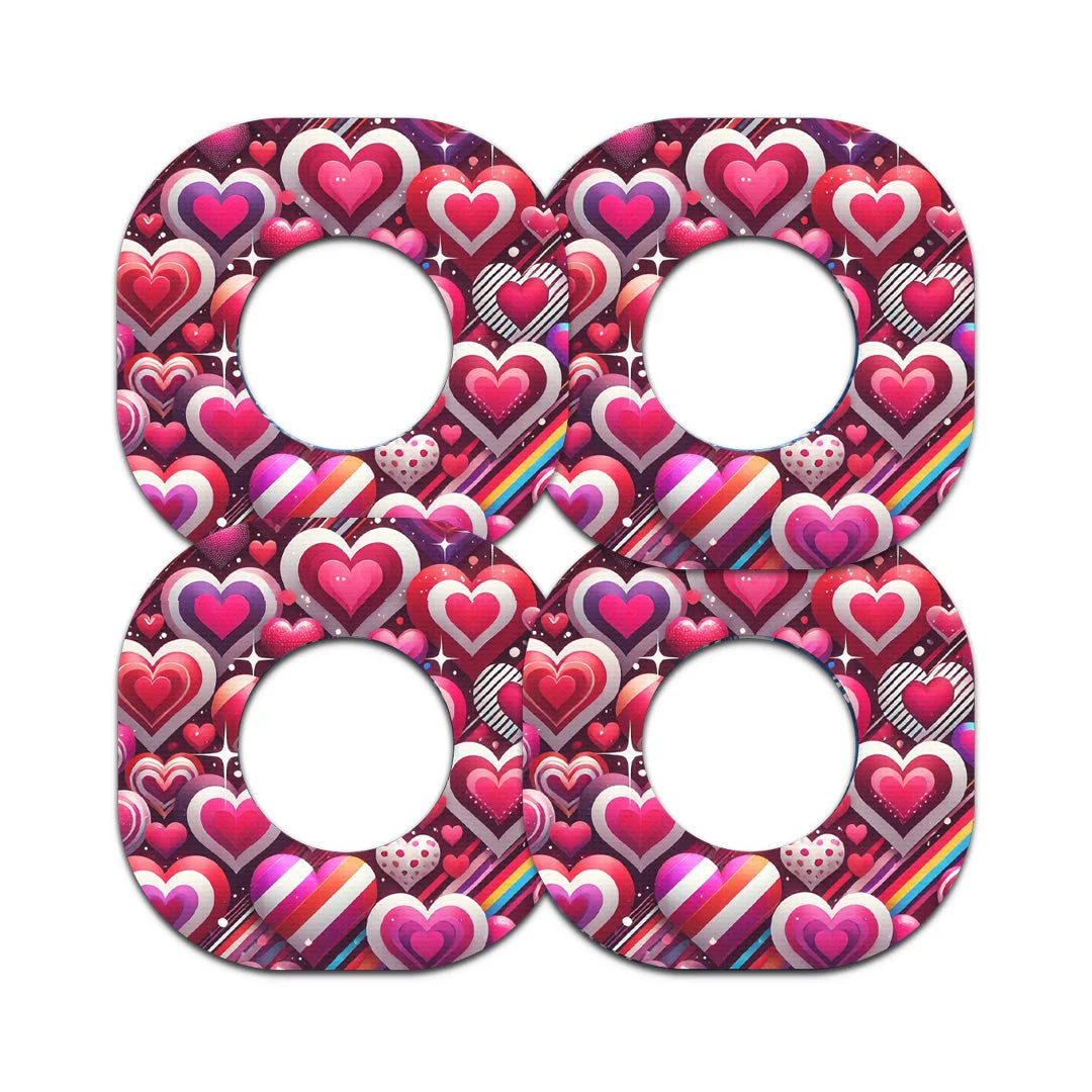 Sparkly Hearts Dexcom G7 and Stelo Patch Tape - Pump Peelz