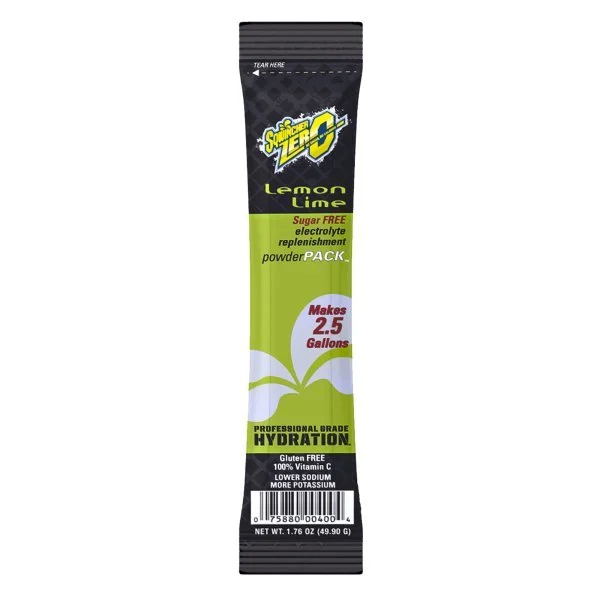 Sqwincher Zero Lemon-Lime Electrolyte Replenishment Drink Mix, 1.76 oz. Individual Packet
