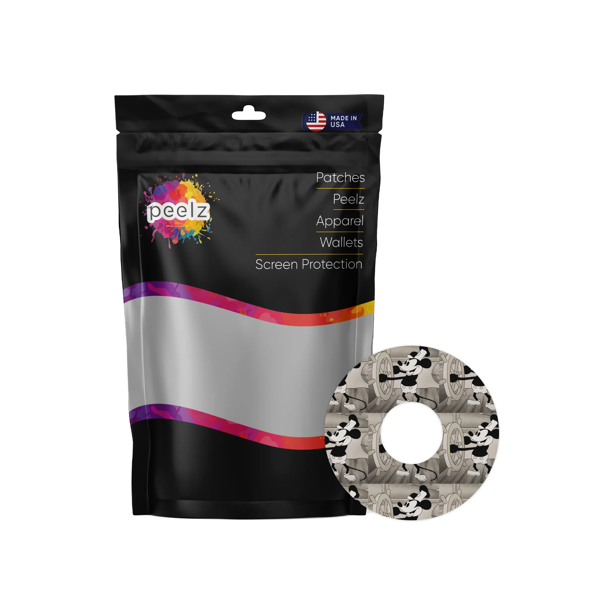 Steamboat Willie Patch Tape Designed for the FreeStyle Libre 3 Plus & Lingo