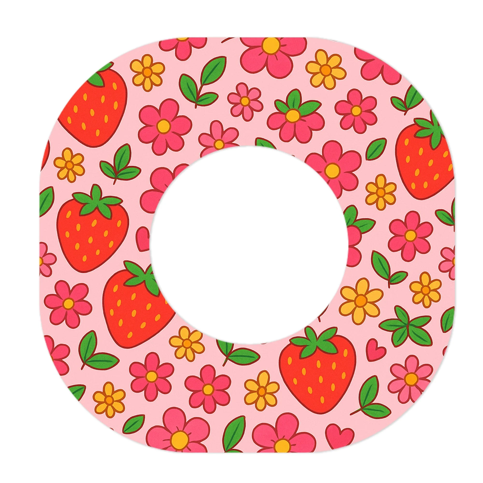 Strawberry Garden Dexcom G7 and Stelo Patch Tape - Pump Peelz
