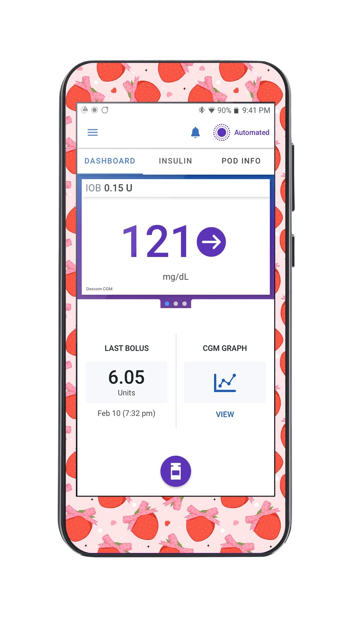 Strawberry Kisses Sticker for Omnipod 5 Controller – Pump Peelz