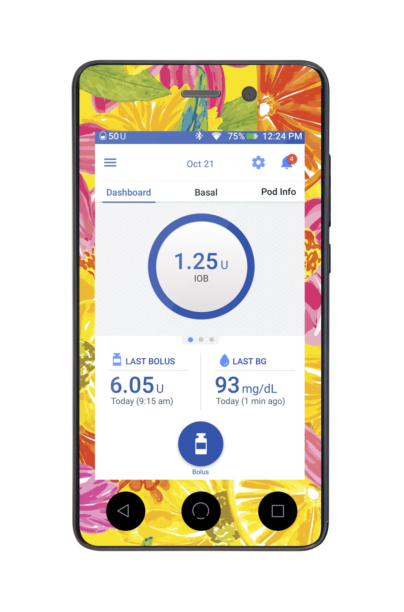 Summer Flowers Sticker for Omnipod DASH PDM – Pump Peelz