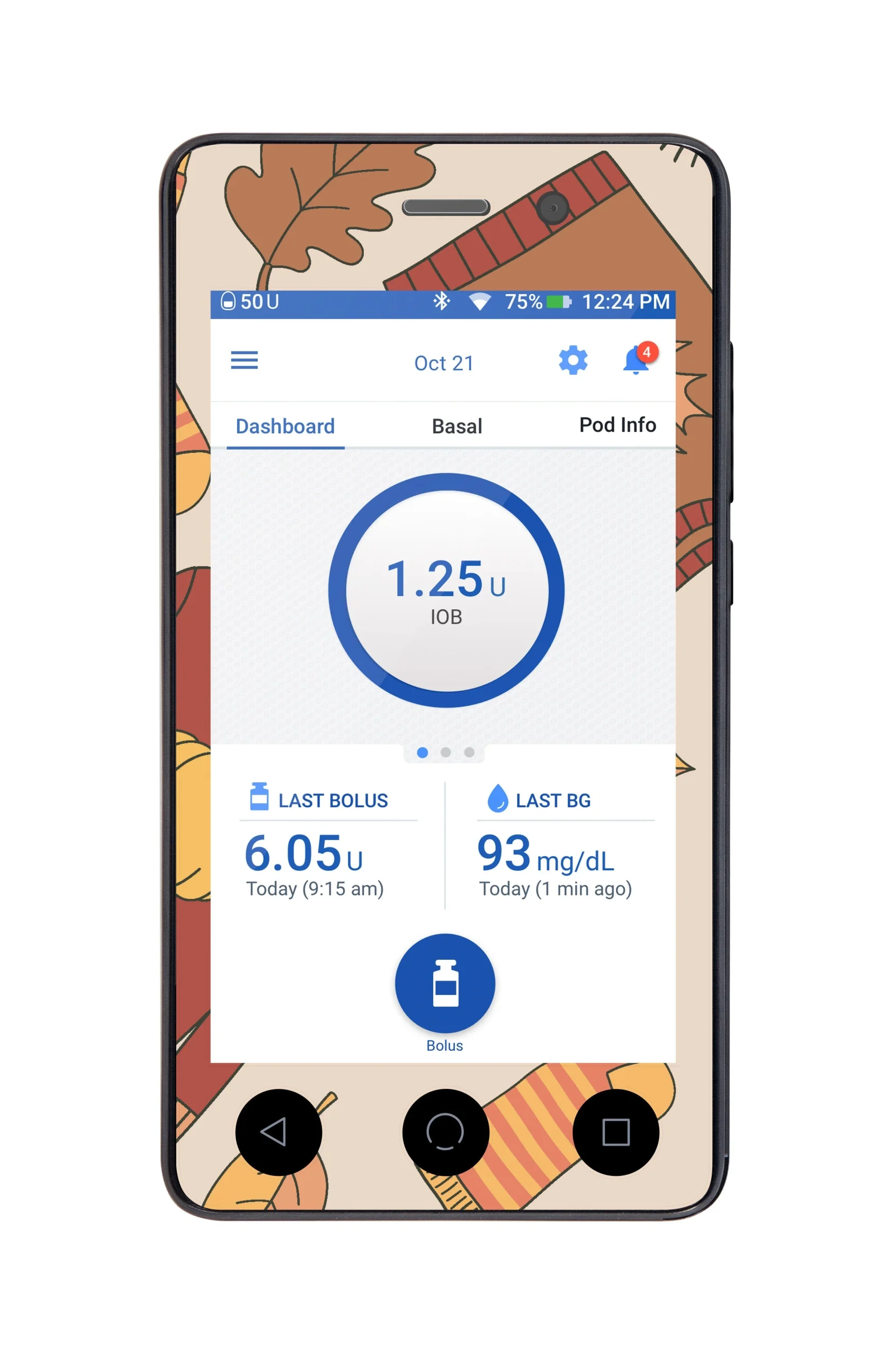 Sweaters & Leaves Sticker for Omnipod DASH PDM – Pump Peelz