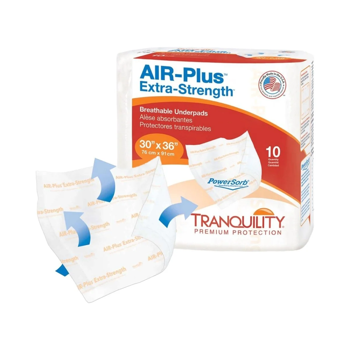 Tranquility AIR-Plus Extra-Strength Positioning Underpad, 30 x 36 Inch