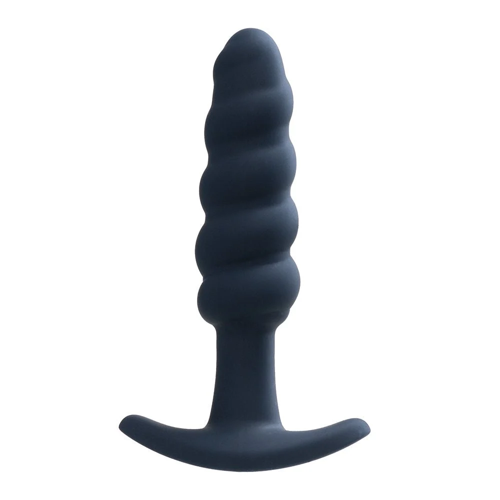 Twist Rechargeable Vibrating Anal Plug, Black Silicone