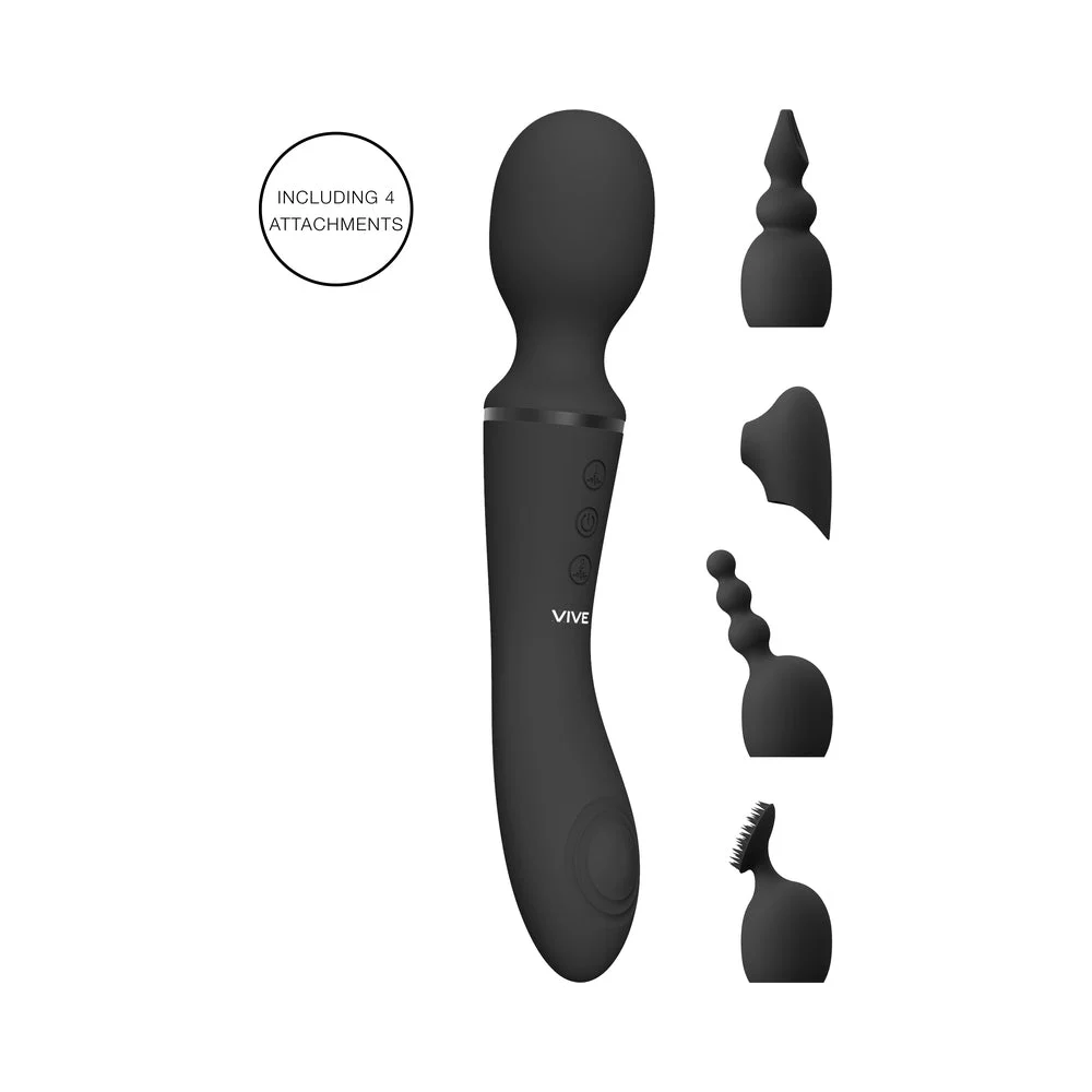 Vive - Nami Rechargeable Pulse-wave Double-ended Silicone Wand With Interchangeable Sleeves