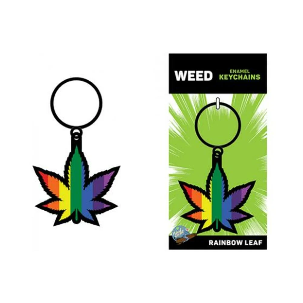Weed Keychain Leaf: Rainbow