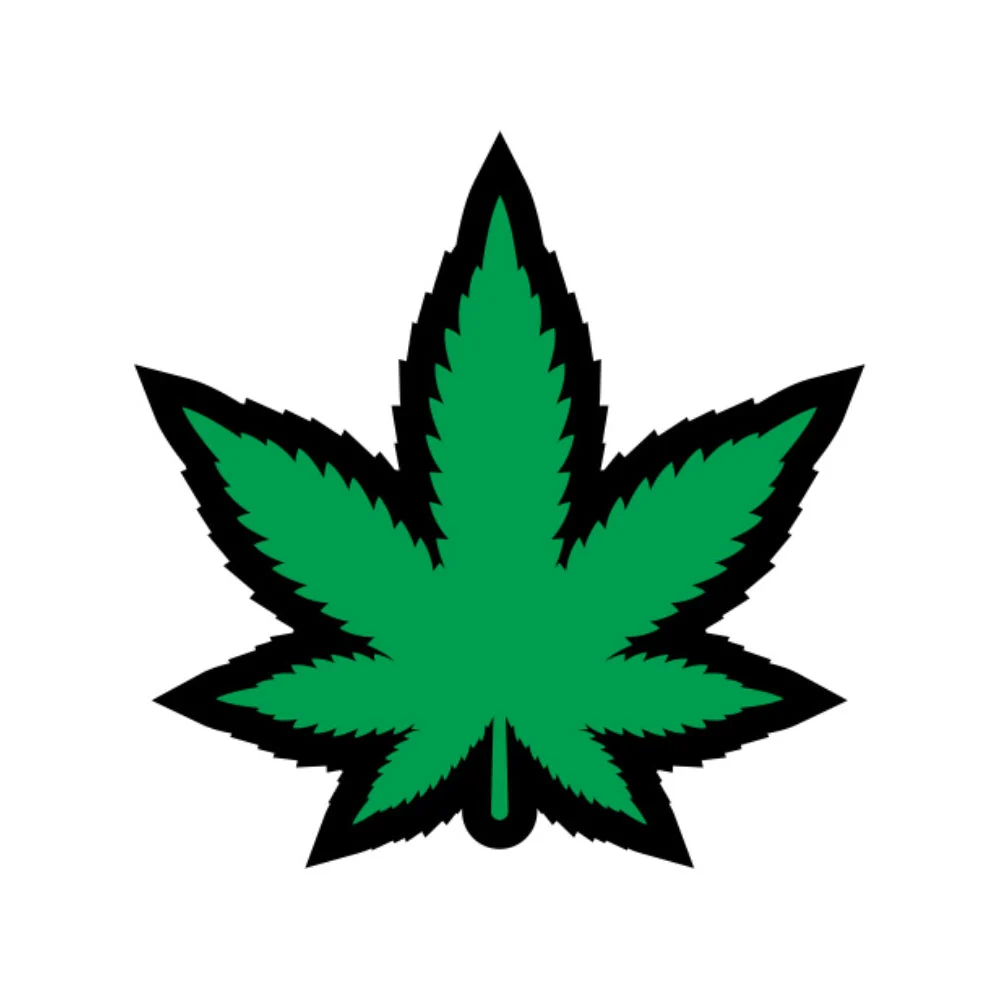 Weed Pin Green Marijuana Leaf